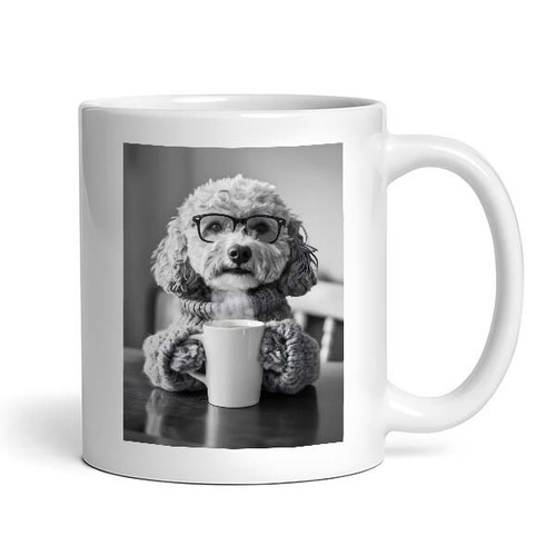 Cockapoo drinking coffee - coffee,