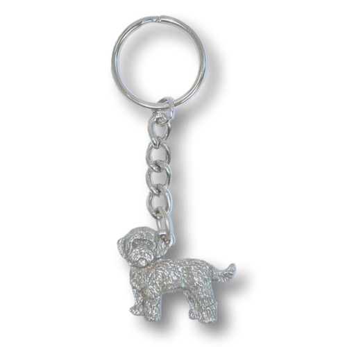 Cockapoo keychain pewter - cockapoo,