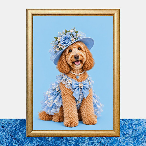 Glamorous blue cockapoo - blue,