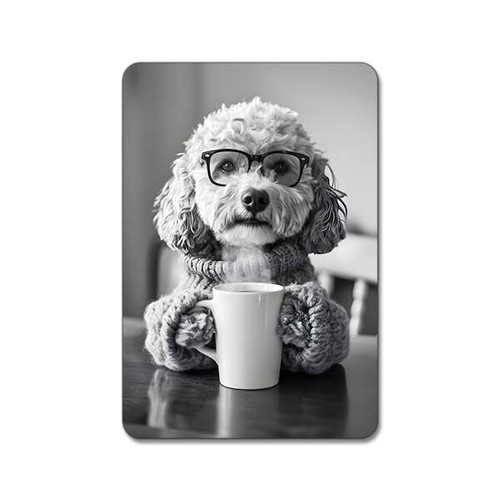Cockapoo drinking coffee - cockapoo,