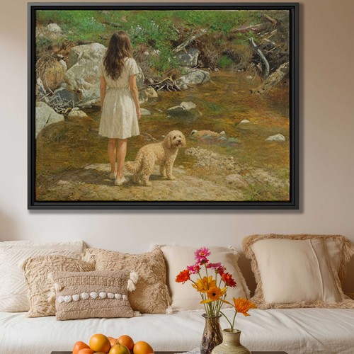 Cockapoo dog oil painting - dog,