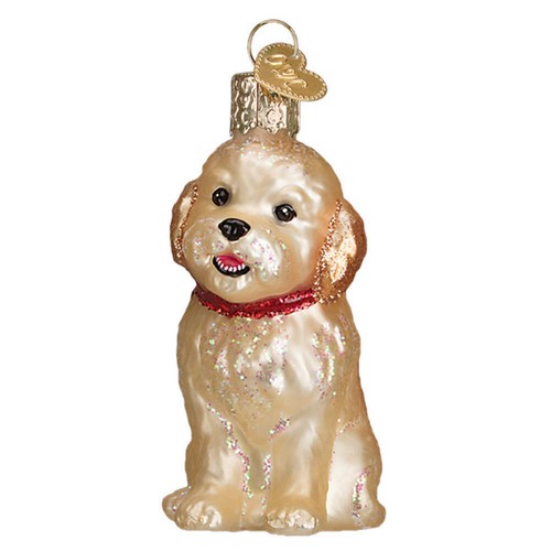 Cockapoo puppy ornament - cockapoo,