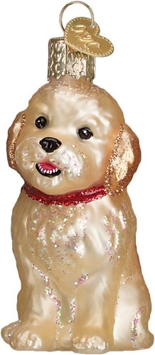 Cockapoo blown glass christmas - blown,