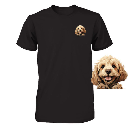 Funny cockapoo dog peeking - funny,